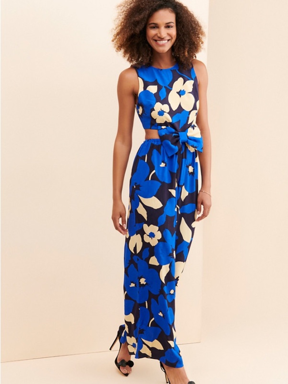 Anthropologie Corey Lynn Carter Floral Cut Out Jumpsuit Size Small